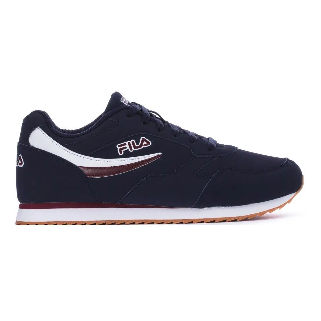 Fila Classico Ripple Low Trainers Sport Sneakers Men Shoes Navy/gum Size 10 - NAVY / WHITE / PURPLE / GUM - 1CM00885-466