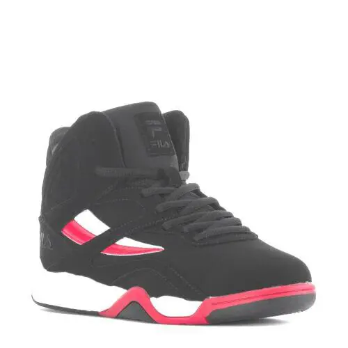 Fila Dereverse Mid Suede Trainer Sneaker Men Shoes Black/red/white Size 10.5 - Black/Fila Red/White - 1BM01250-014