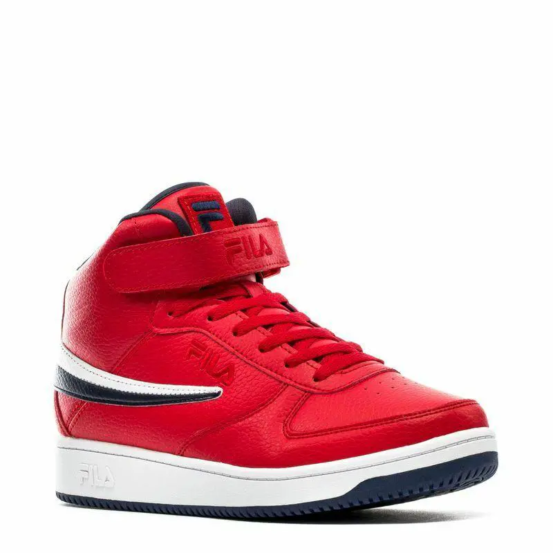 Fila A-high Lace-up Trainer Sport Sneakers Men Shoes Red/blue/white Size 9.5 - Fila Red/Fila Navy/White - 1CM00540-616
