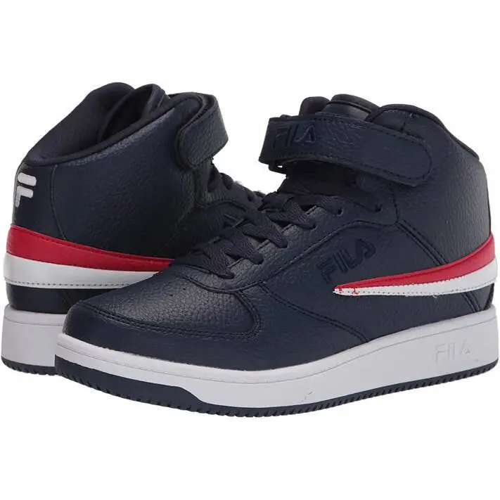Fila A-high Lace-up Basketball Sneakers Men Shoes Navy/red/white Size 11.5 - DARK NAVY/RED/WHITE - 1CM00540-422