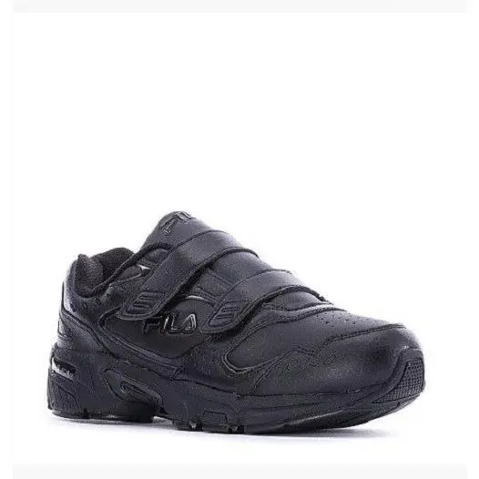 Fila Memory Decimus Wide 4E Low Leather Sneakers Men Shoes Black Size 11.5