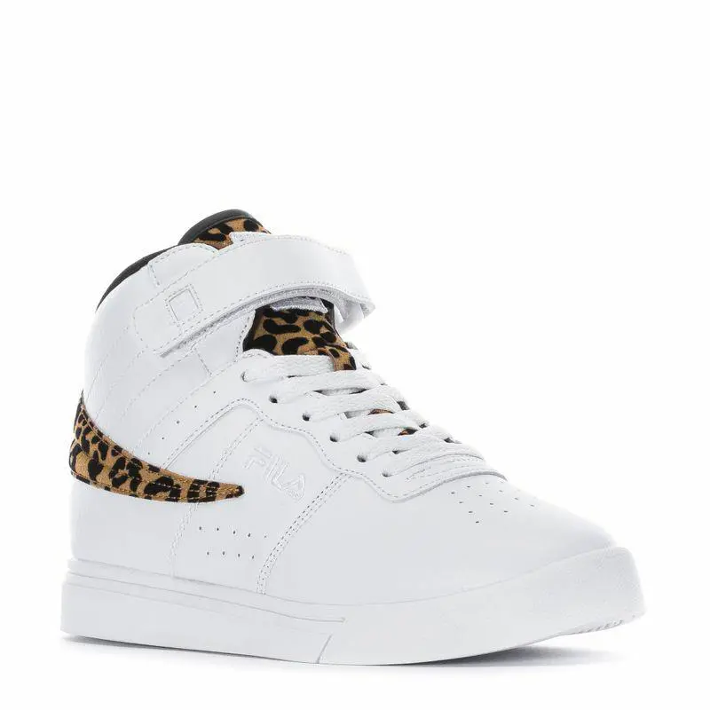 Fila Vulc 13 Wild HI Unisex Men Size 7 = Women Size 8.5 Shoes White Cheetah - White/Cheetah/White