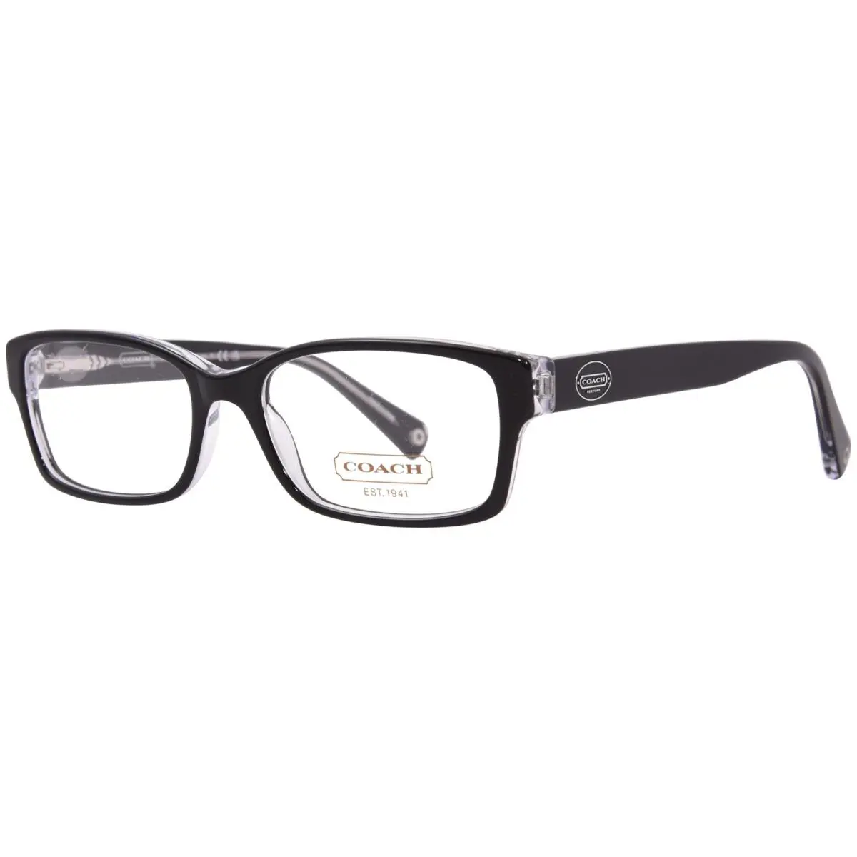 Coach Brooklyn HC6040 5728 Eyeglasses Women`s Black/crystal Clear Full Rim 52mm