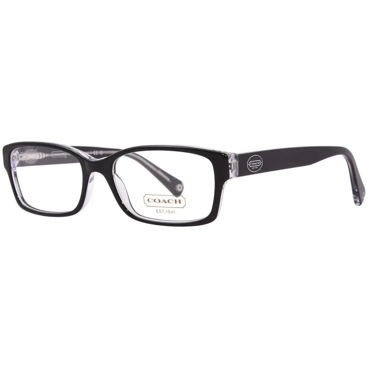 Coach Brooklyn HC6040 5728 Eyeglasses Women`s Black/crystal Clear Full Rim 52mm