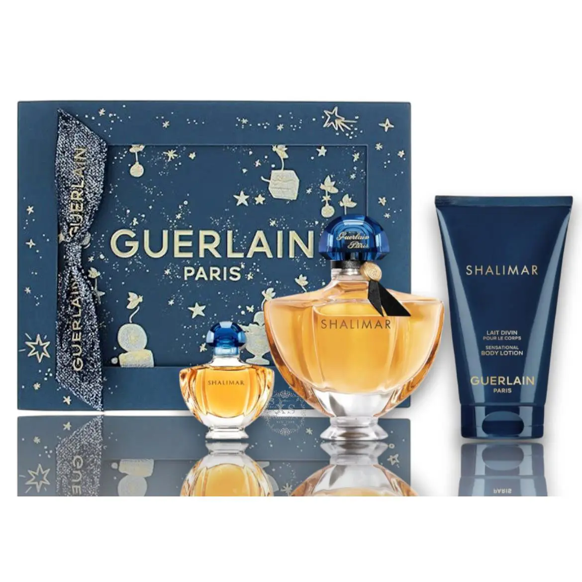 Guerlain Shalimar 3 Pc`s Set Eau De Parfum 1.6 oz 0.16 oz + Body Lotion 2.5 oz