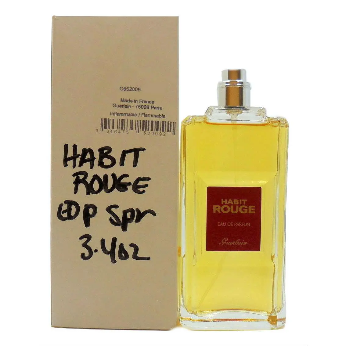 Habit Rouge Eau DE Parfum Natural Spray 100 ML / 3.4 Fl.oz. T by Guerlain