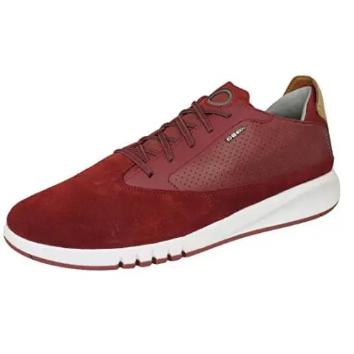 Men`s U Aerantis A Low Top Sneakers Color Options Dark Red by Geox