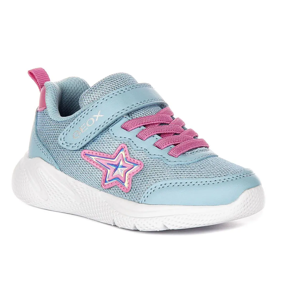 Geox Sprintye Strap Star Sport Junior Girls Shoes In Blue Pink US 8 - 13