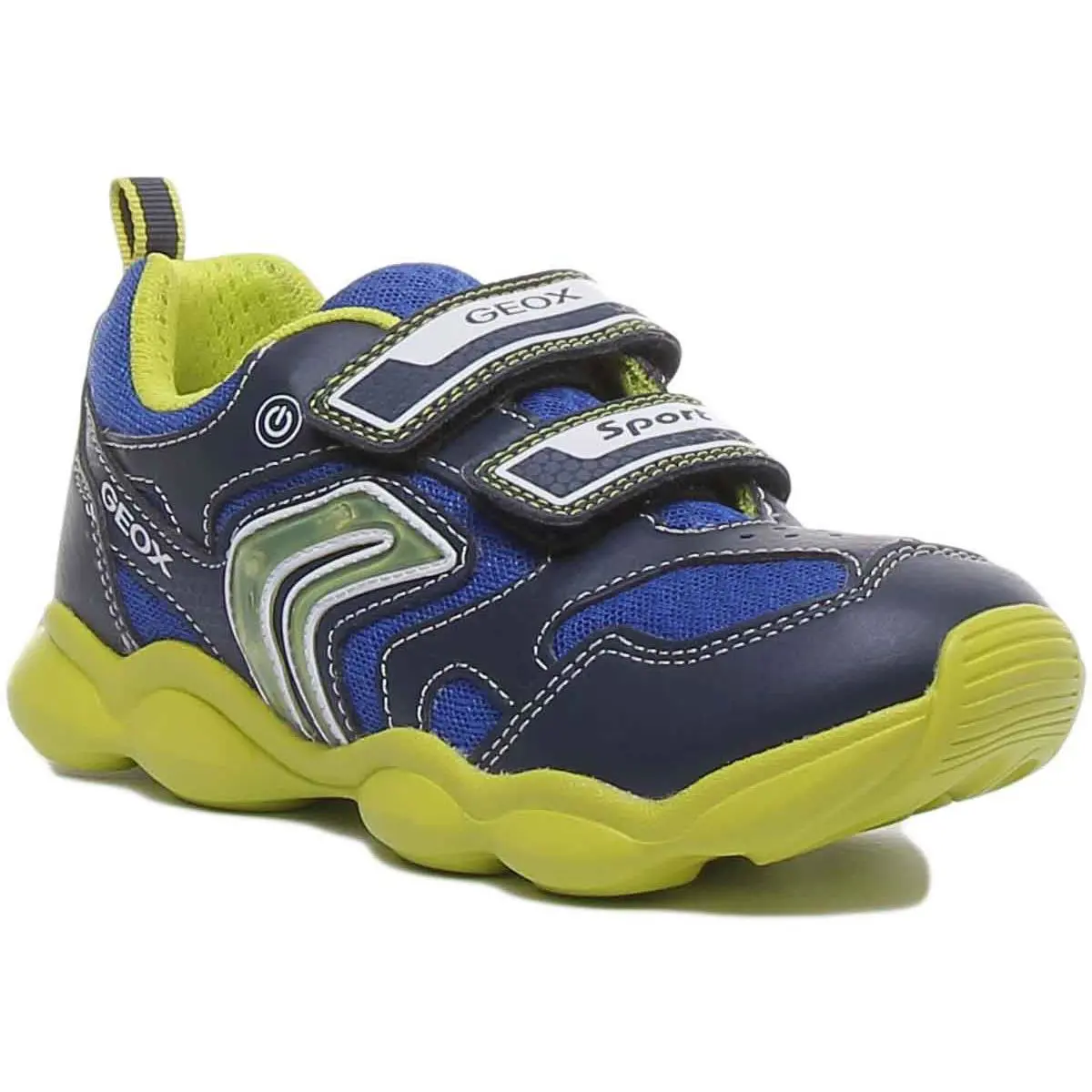 Munfrey Strap Hook Loop Sporty Junior Boys Sneaker In Navy US 1 - 4 by Geox