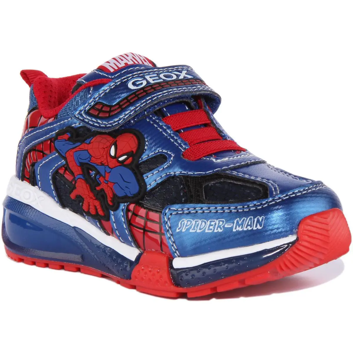 J Bayonce Light Up Spiderman Unisex Sneakers In Navy Red Size US 1C - 4Y NAVY RED by Geox