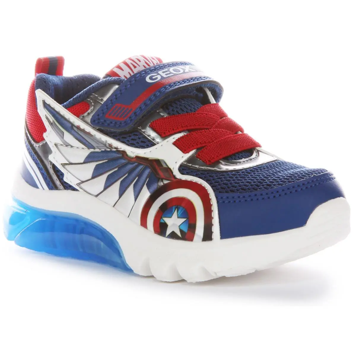 Geox J Ciberdrone B Unisex Shoes In Navy Red Size US 8 - 13