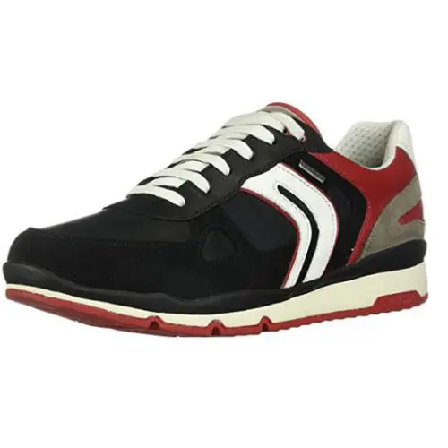 Men`s U Sandford B Abx A Low Top Fashion Sneakers Color Options Black/Red by Geox