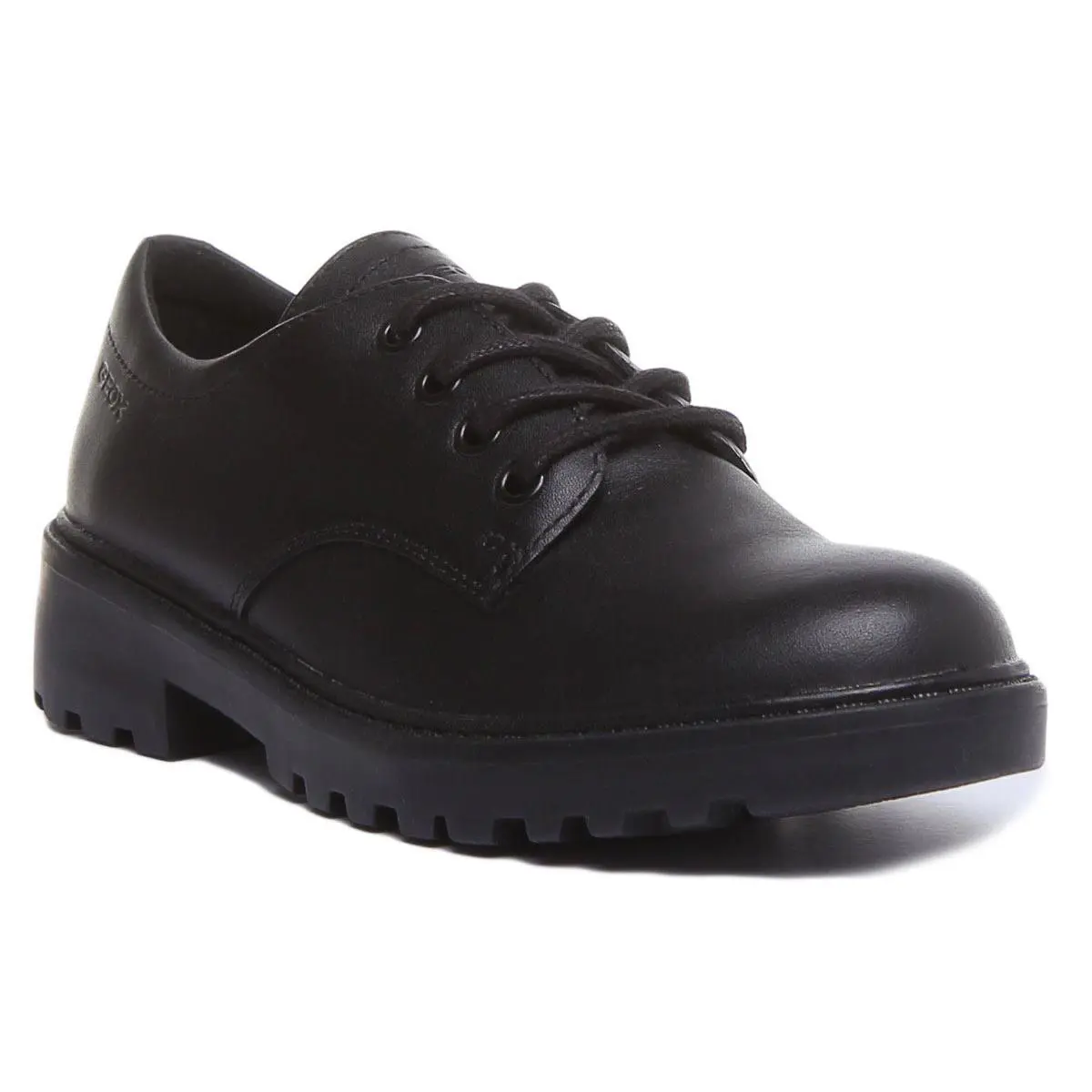J Casey Girls Lace Up Leather Unisex School Shoes In Black Size US 1- 13 by Geox