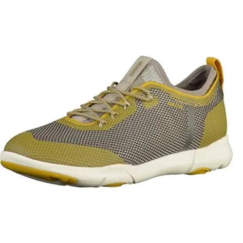 Men`s U Nebula X A Low Top Sneakers Color Options Mesh Stone/Yellow by Geox