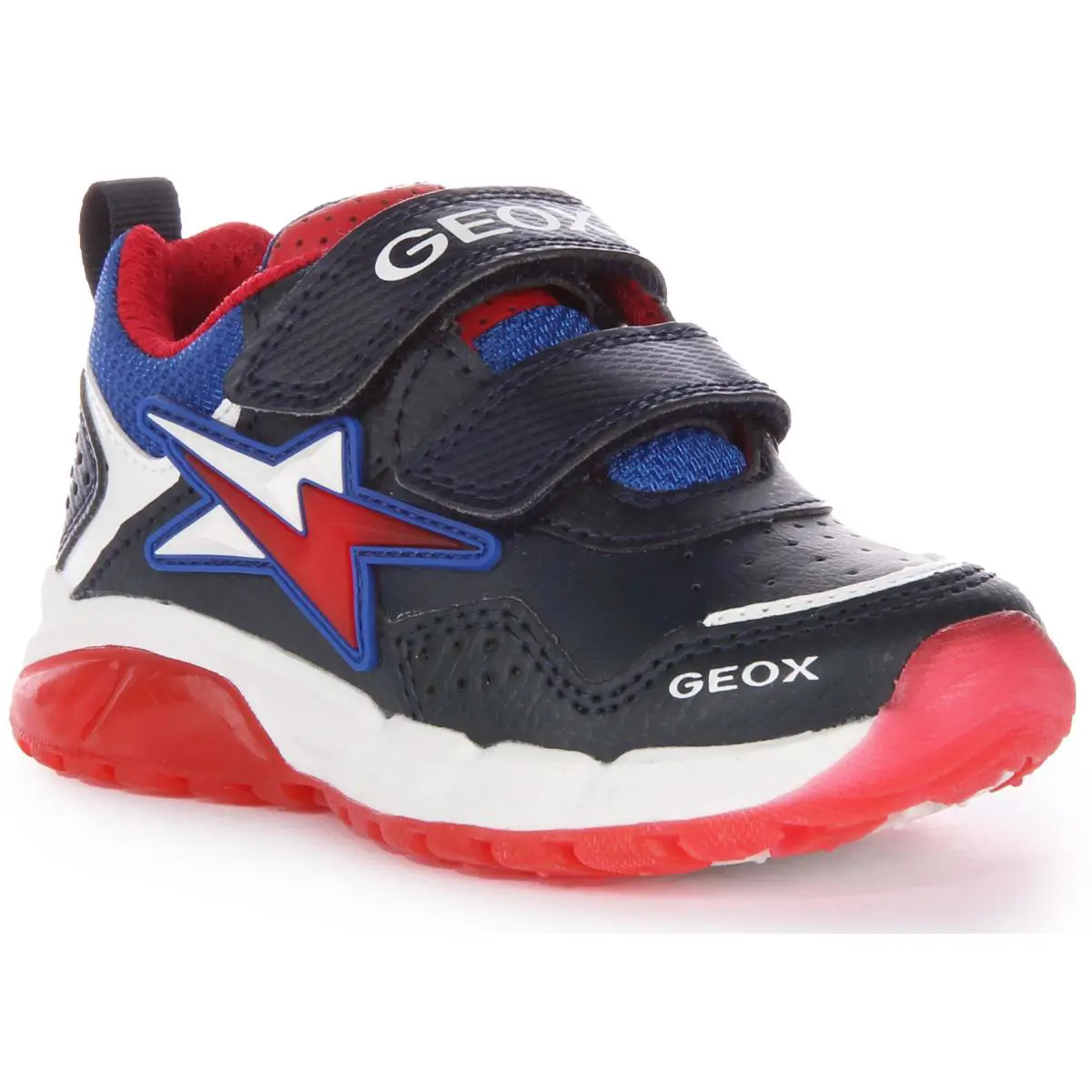 Spaziale Light Up Strap Junior Boys Trainer Shoes Navy Red US US 8- 11 by Geox