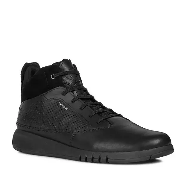 Men`s U Aerantis A High Top Sneakers Black by Geox