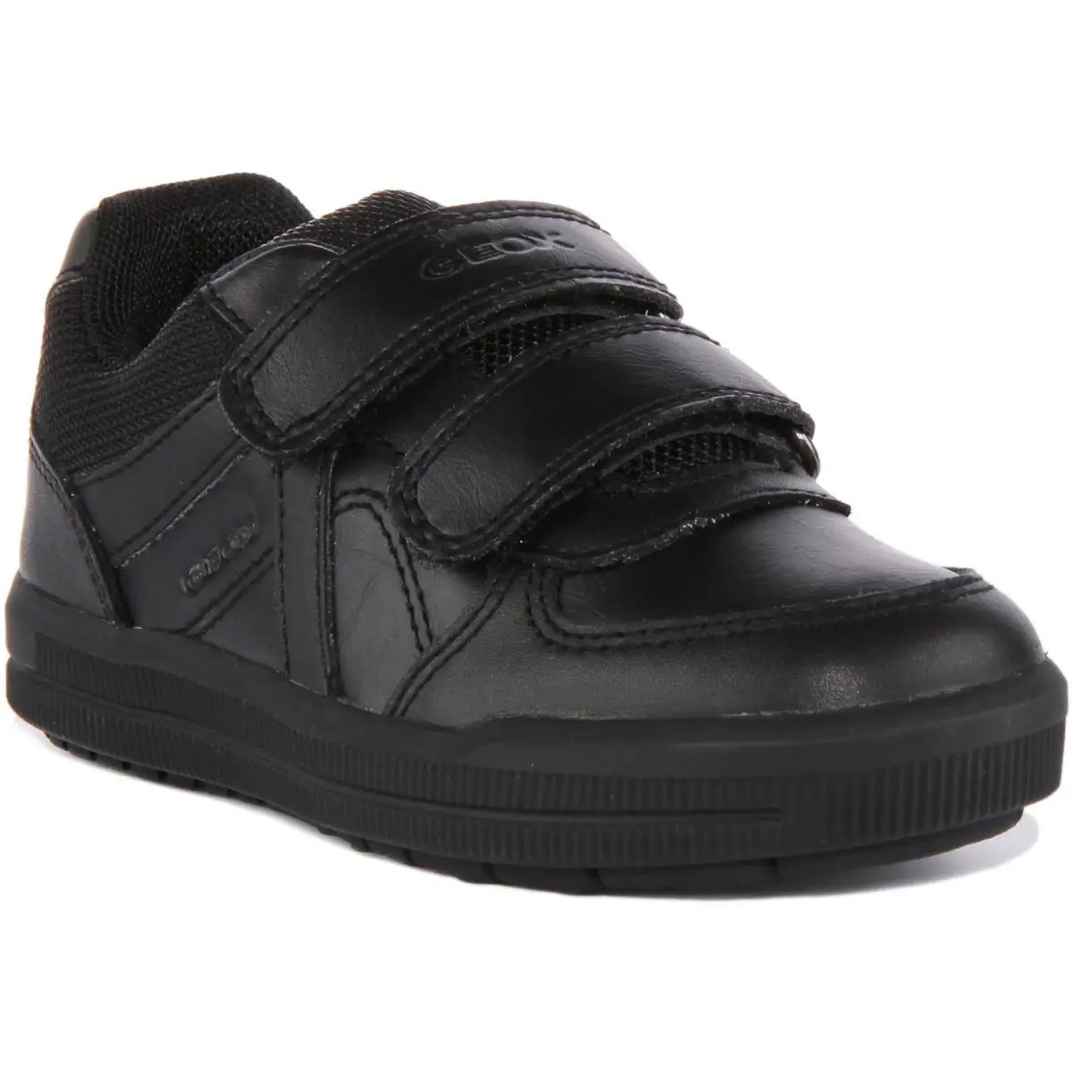 J Arzach Double Strap Leather Unisexschool Shoes In Black Size US 9 - 13 by Geox