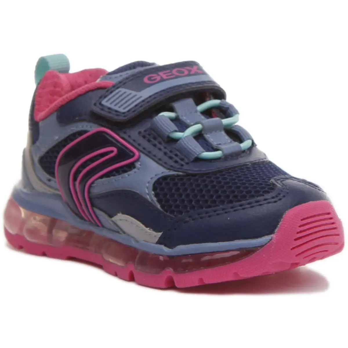 J Girls Android G.d Navy Pink 2 Strap Hook Loop Mens Sneaker Size US 6 - 12 by Geox