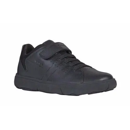 Geox Nebcup Junior Boys Black Leather School Casual Shoes J02AZB04314C9999