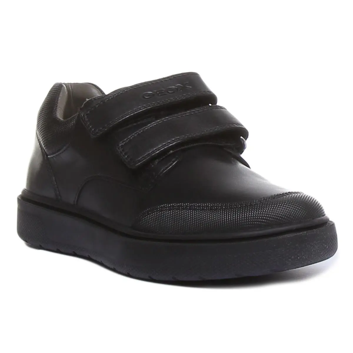 Riddock Two Straps Leather Junior Boys Trainer Shoes In Black US 1 - 13 by Geox