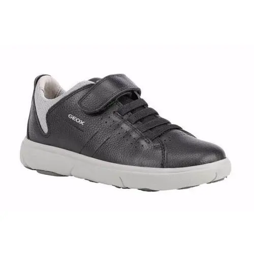 Nebcup Junior Boys Black/grey Leather Casual Shoes J02AZB04614C0017 by Geox