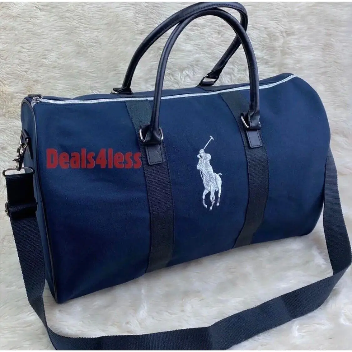 Ralph Lauren Polo Duffle Bag Gym Bag Classy Weekender Holdall Luggage Blue
