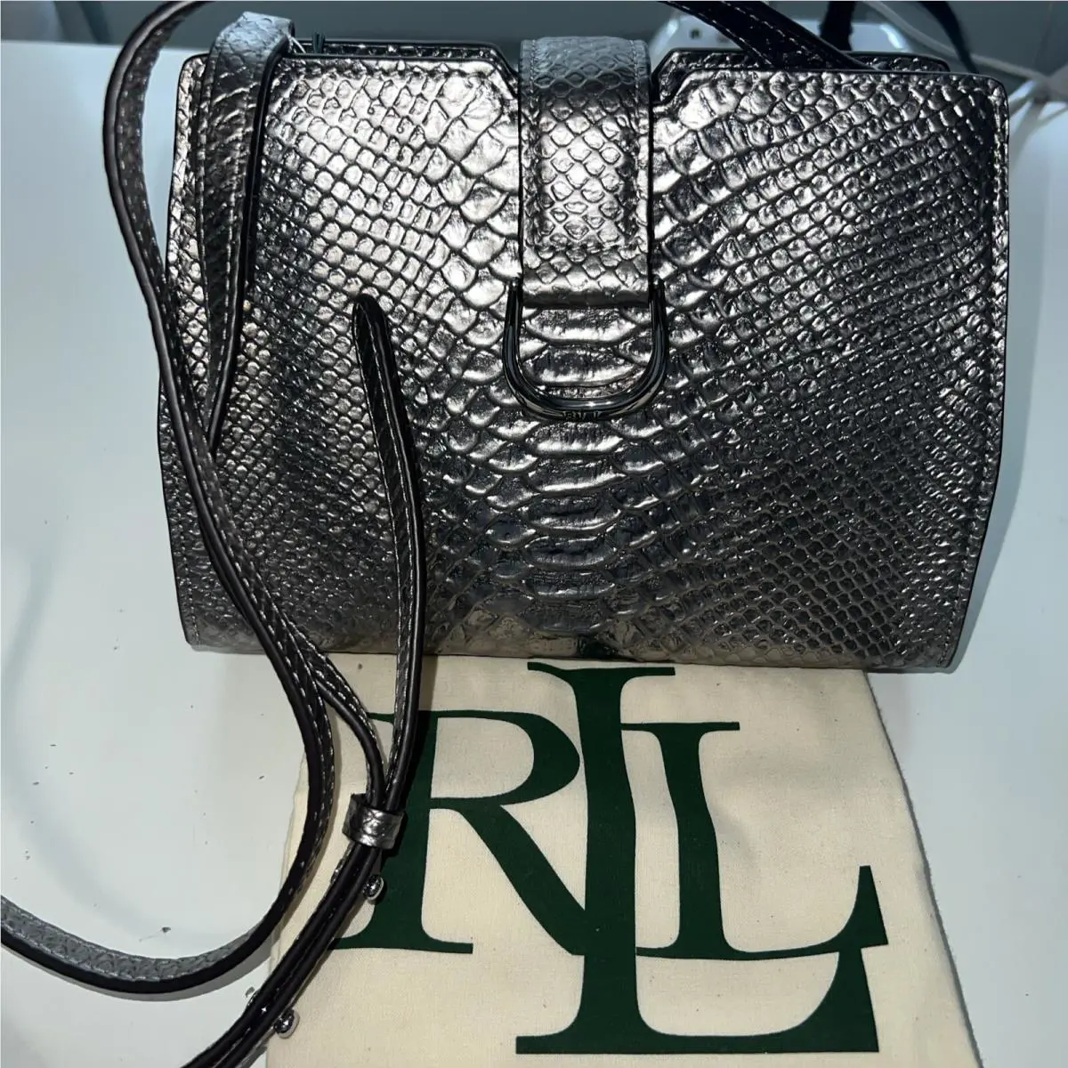 Lauren Ralph Lauren Bold Python Emboss Medium City Crossbody