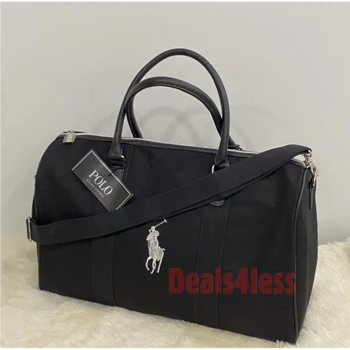 Ralph Lauren Polo Duffle Bag Gym Bag Classy Weekender Holdall Luggage Black