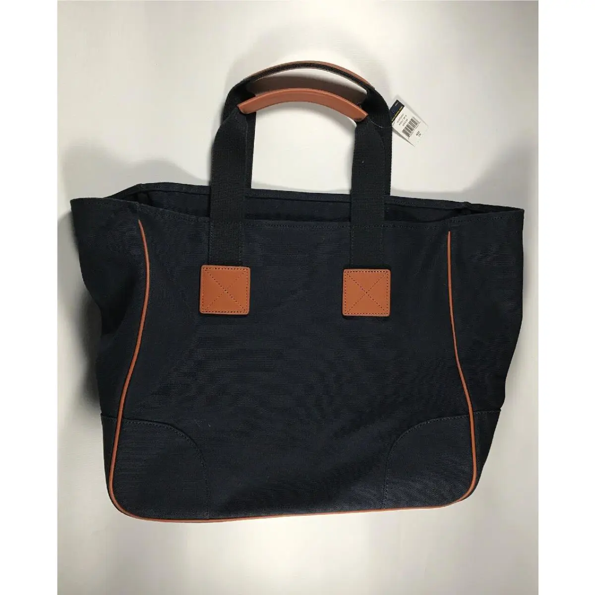Ralph Lauren Navy Blue Canvas Messenger Tote Bag
