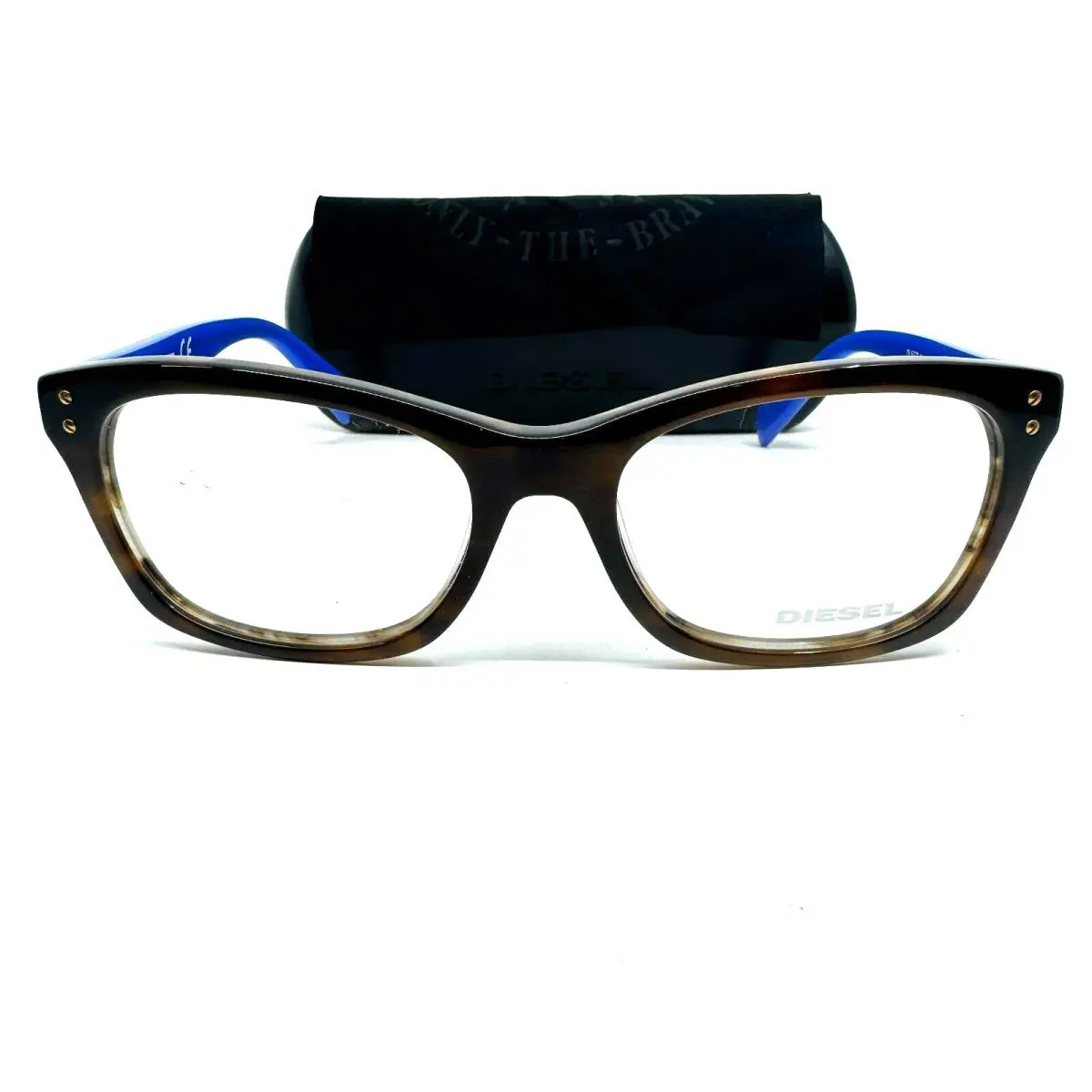 Diesel DL5073-1 Eyeglasses Frames Brown Tortoise Blue Cat Eye 53-17 H11981