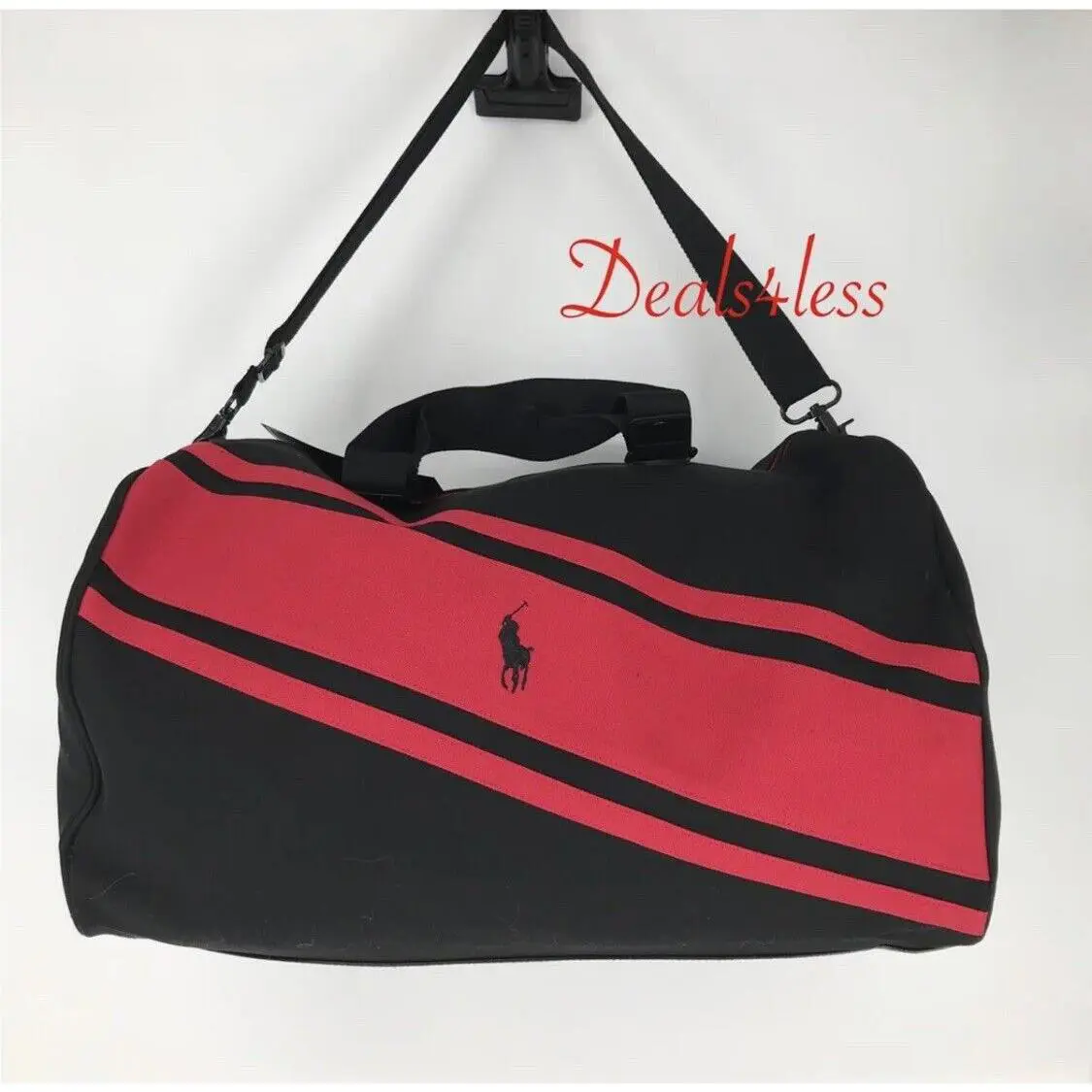 Ralph Lauren Polo Duffle Bag Gym Bag Weekender Holdall Luggage Black Red