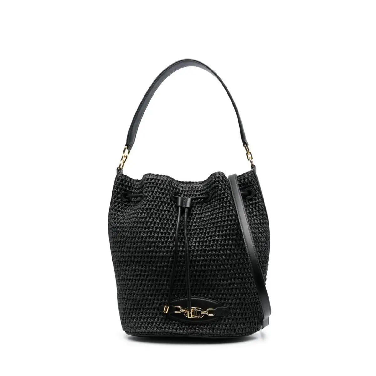 Lauren Ralph Lauren Andie 25 Drawstring Large Mesh Wicker with Gold Hardware