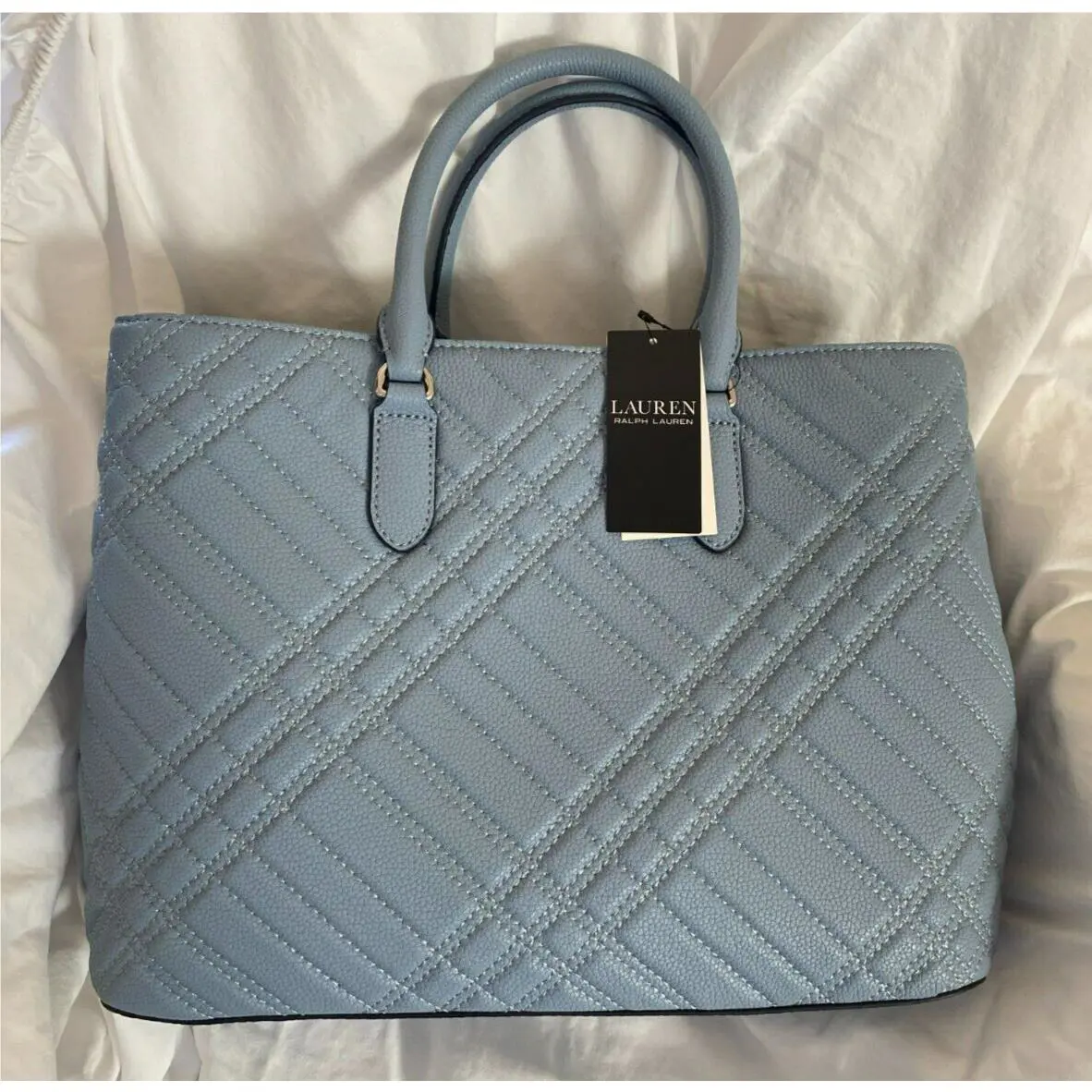 Lauren Ralph Lauren Spring / Light Blue Quilted Bag / Tote