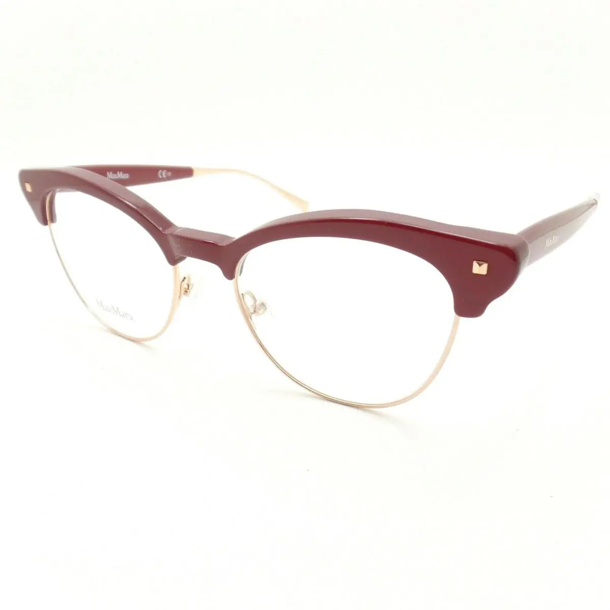 Max Mara MM 1271 Ute Burgundy Rose Gold 50 Eyeglass Frame