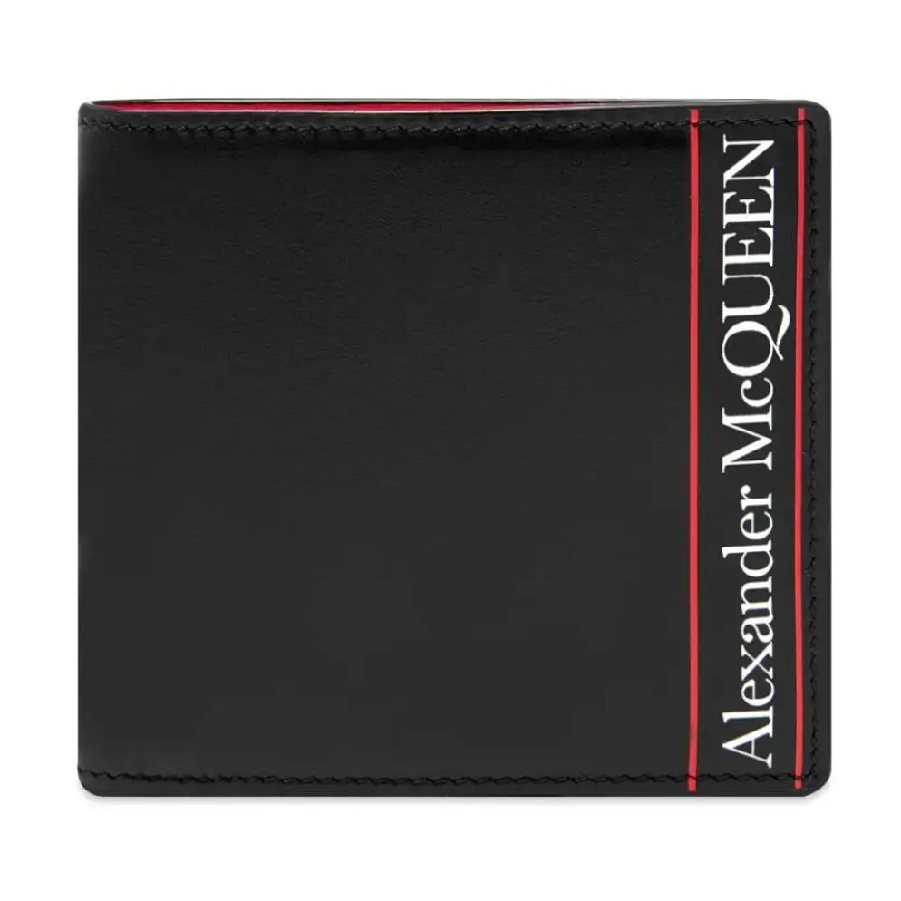 Alexander Mcqueen Tape Logo Billfold Wallet with Amq Box