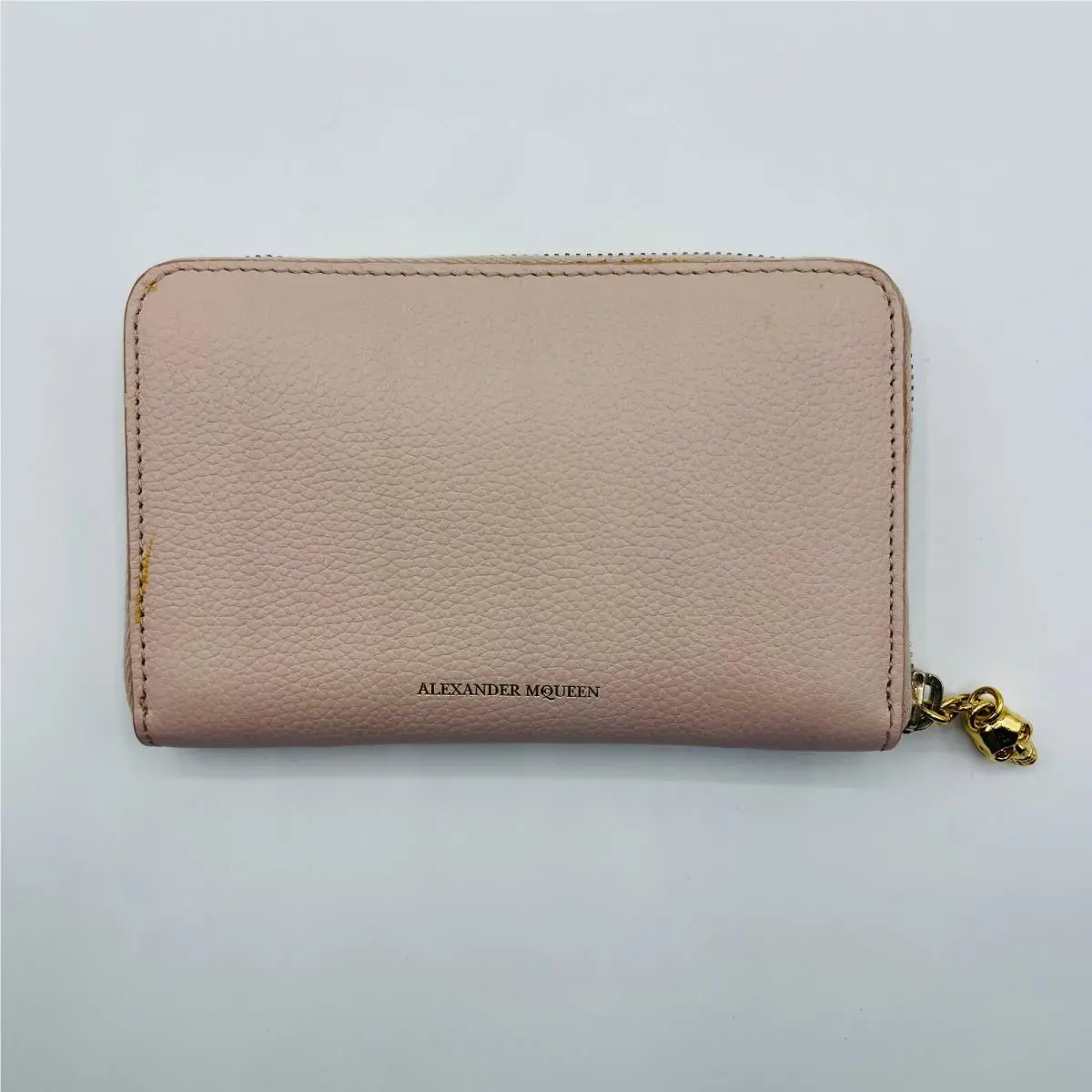 Alexander Mcqueen Leather Skull Small Zip Around Wallet 501021 9901