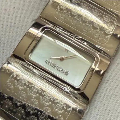R7253117515 Women`s 38mm Mother of Pearl Silver Bangle Watch by Roberto Cavalli