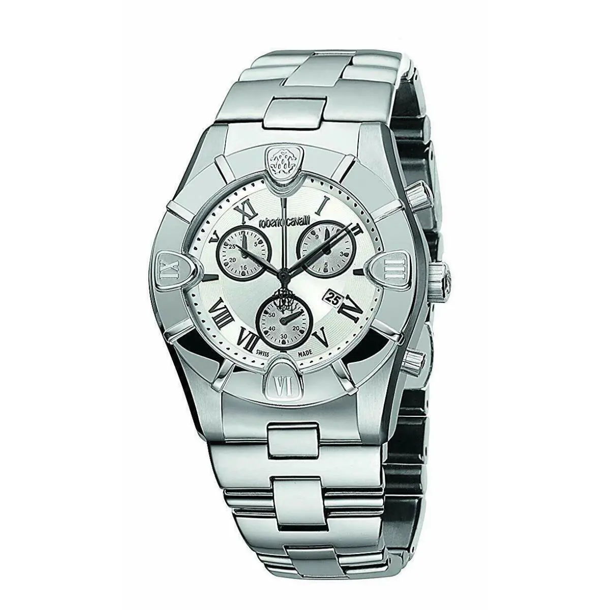 R7253616015 Silver Tone Chrono Sapphire Crystal Mens Swiss Watch by Roberto Cavalli
