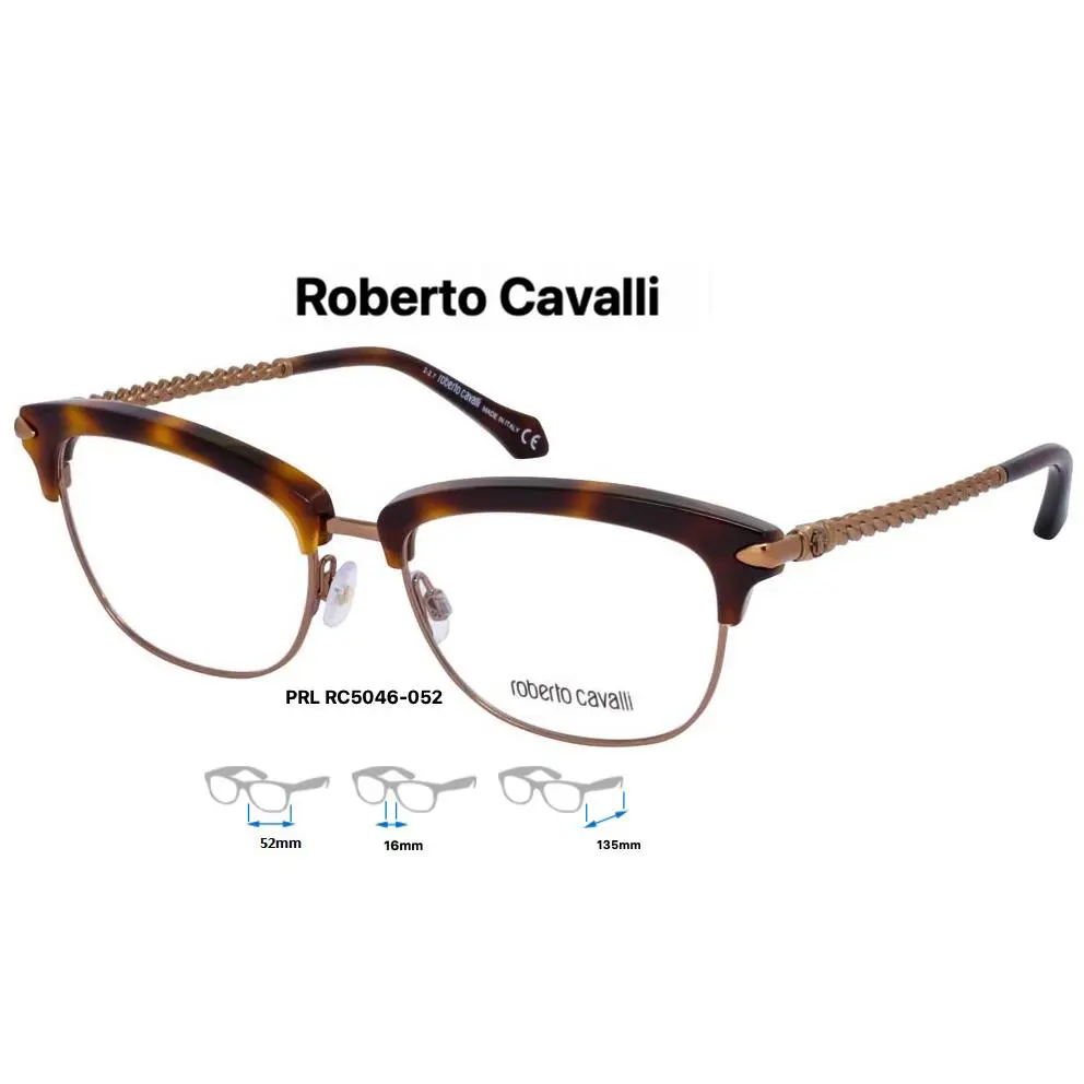 Fauglia RC5046-052 Eyeglass Frames Dark Havana Size 52mm by Roberto Cavalli