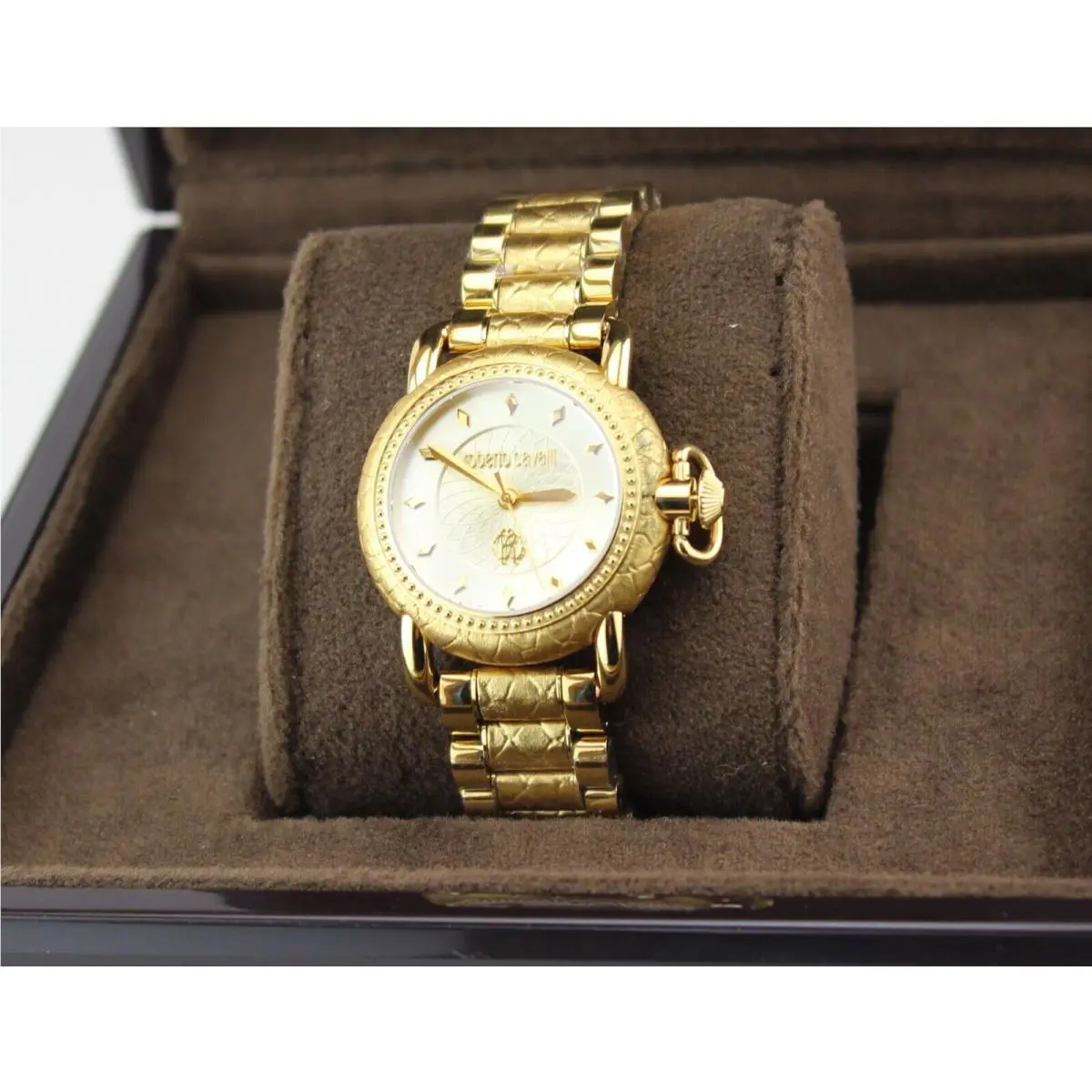 Roberto Cavalli BY Franck Muller Gold Moving Crown Womens RV1L017M0126 Watch