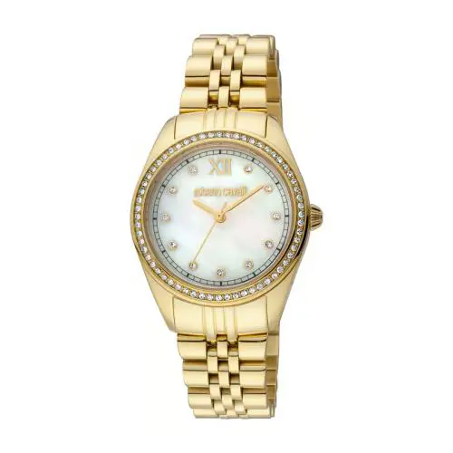 Roberto Cavalli Women`s RC5L036M0055 Swarovski Gold IP Stainless Steel Watch