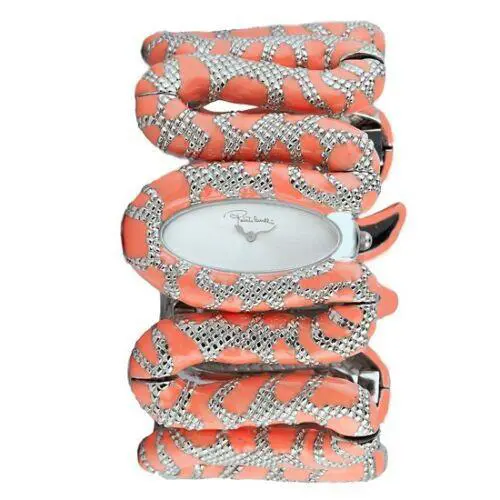 Roberto Cavalli R7253195525 Cleopatra Stainless Coral Tone Snake Ladies Watch