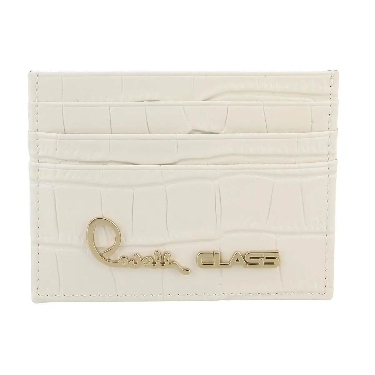 Class White Embossed Dolly Credit Card Holder by Roberto Cavalli