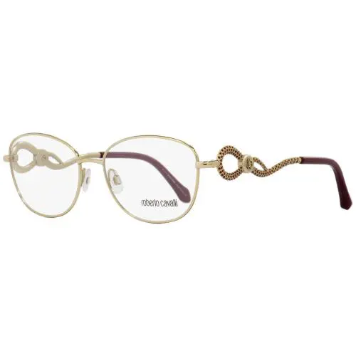 Roberto Cavalli RC5004 Altopascio A28 Light Gold/burgundy Eyeglasses 54-16-140 - Frame: Gold, Lens: Clear