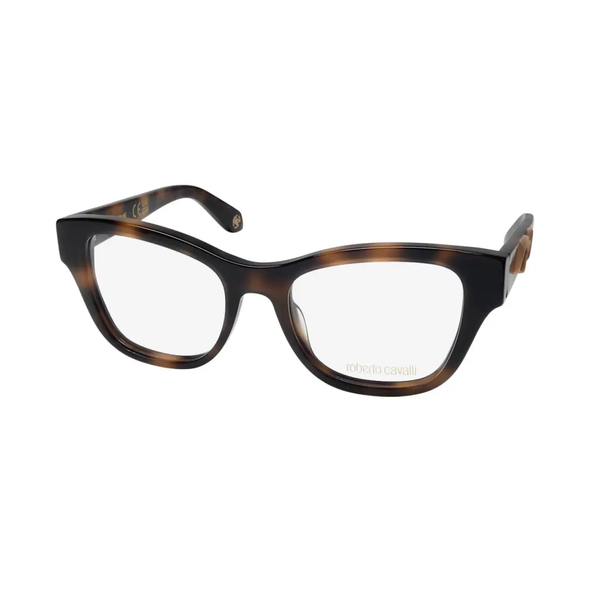 Roberto Cavalli VRC025 Glasses Full-rim Cat Eye 02BV 50-18-135 Plastic Brown