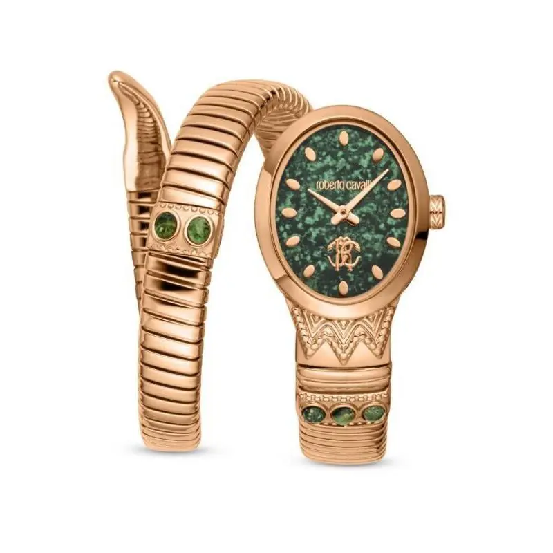 Roberto Cavalli Women`s RC5L104M0045 22MM Rose Gold IP Snake Bracelet Watch