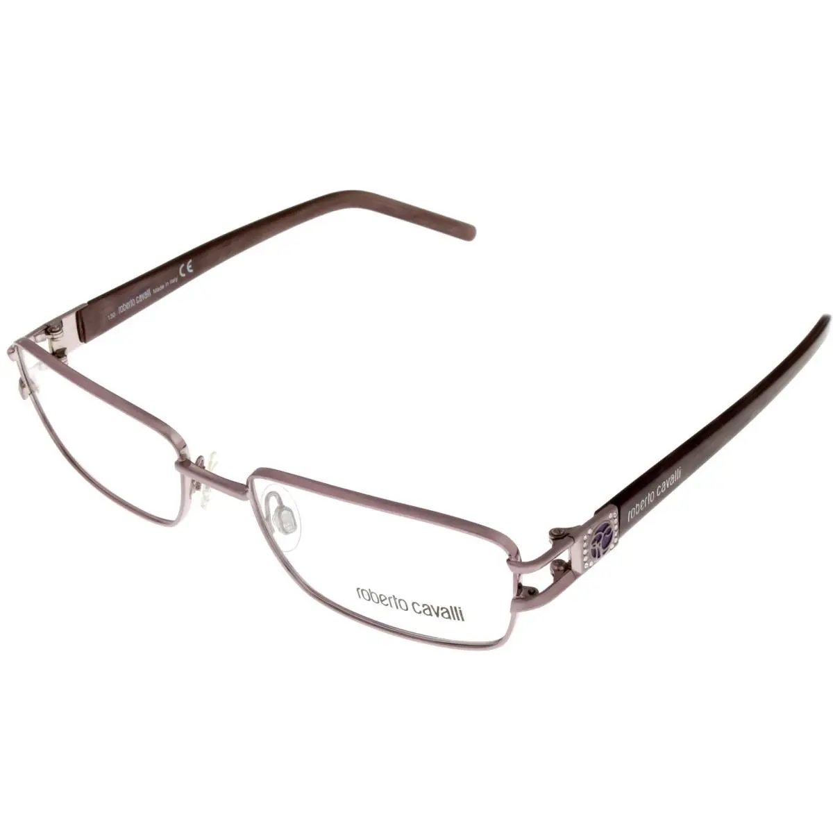 Roberto Cavalli Eyeglasses Frame Women Pink Pearled Mauve Rectangular RC209 842