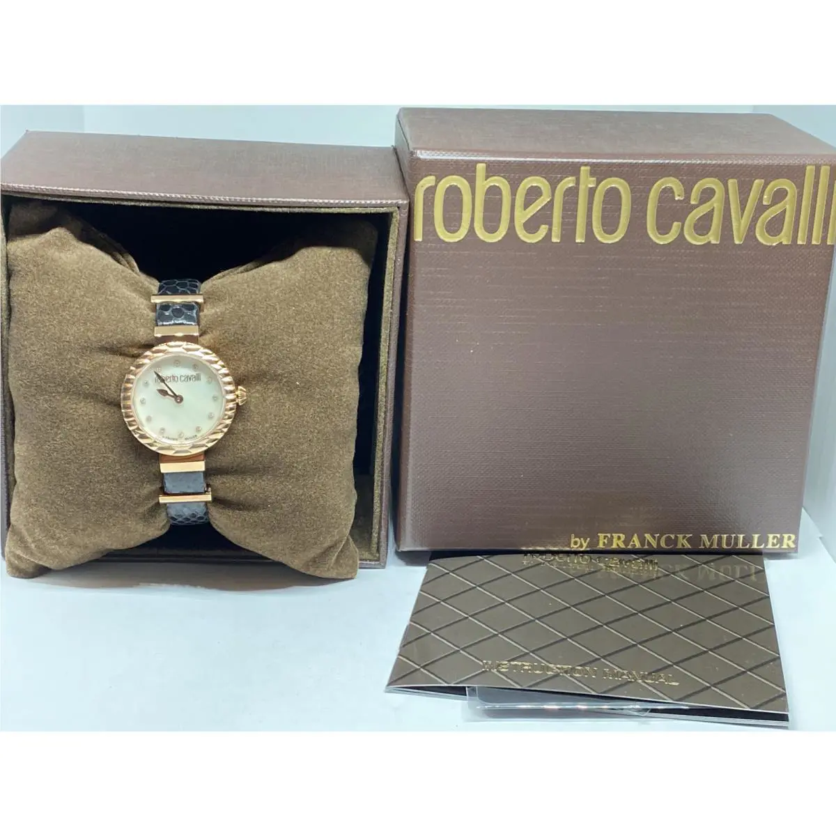 Roberto Cavalli RV2L023L0056 Women`s Black Leather Quartz Watch BW38