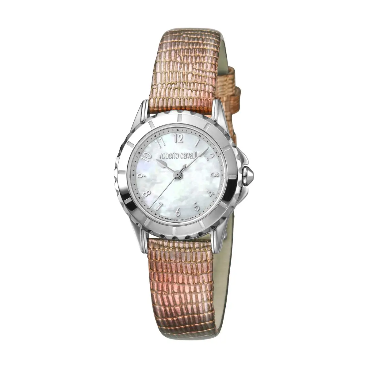 Women`s RV1L049L0016 Mop Dial Pink Leather Wristwatch by Roberto Cavalli