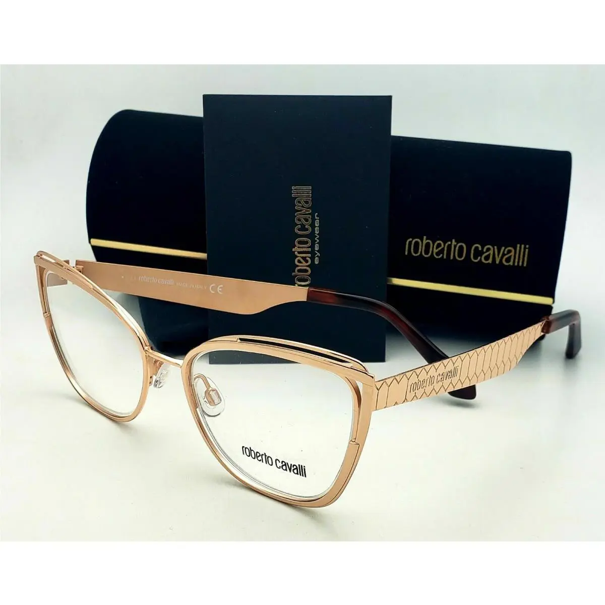 Roberto Cavalli Cat Eye Eyeglasses Orbetello 5081 033 51-17 Gold Frames